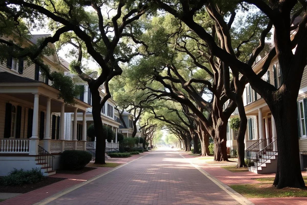 Residential street in the Augusta, Georgia area