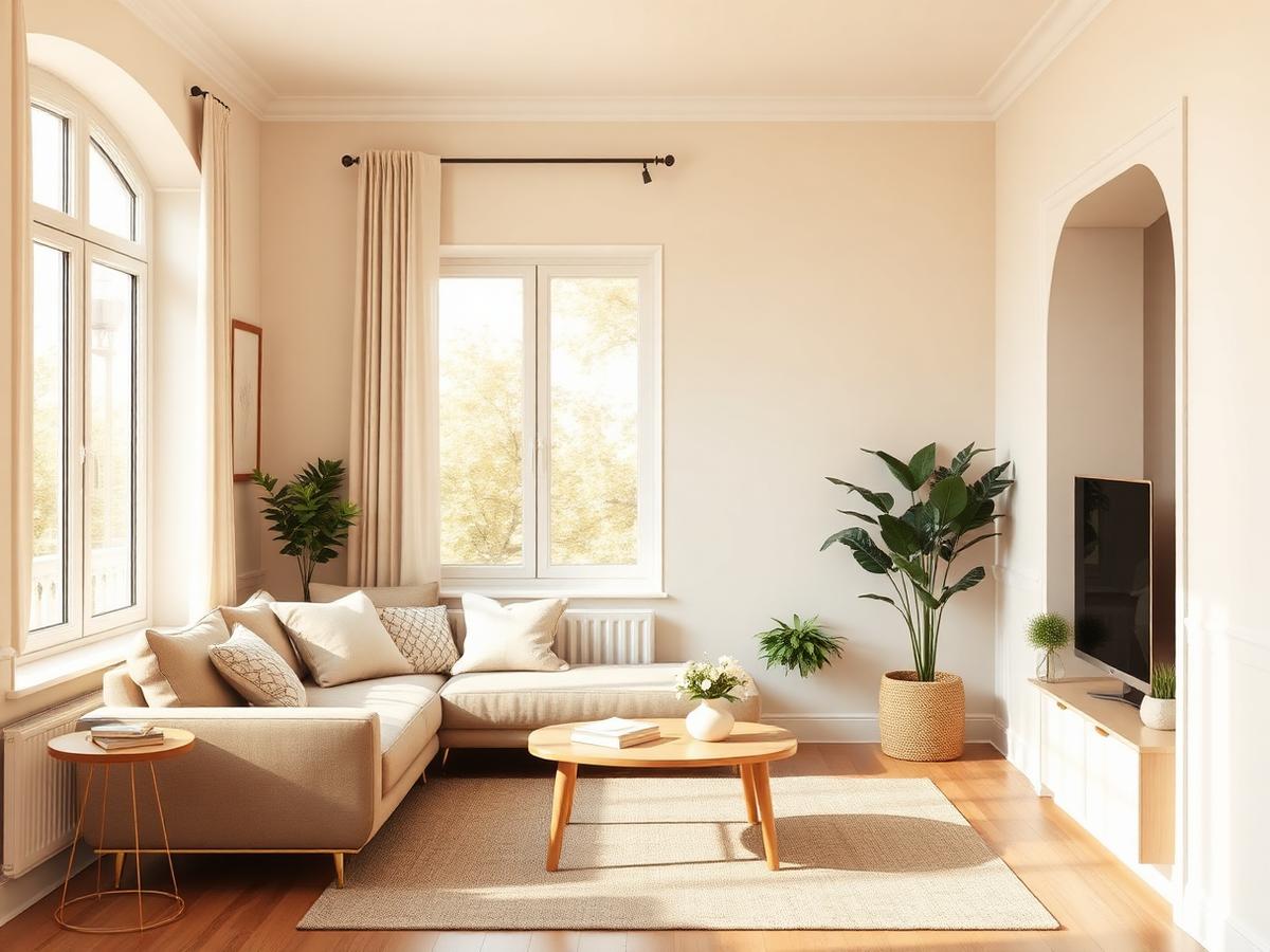 Bright, simply furnished living room in a residential home